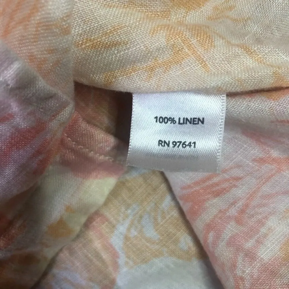 J. Jill Pastel Floral Linen Long Sleeve Button Down Shirt - Image 5