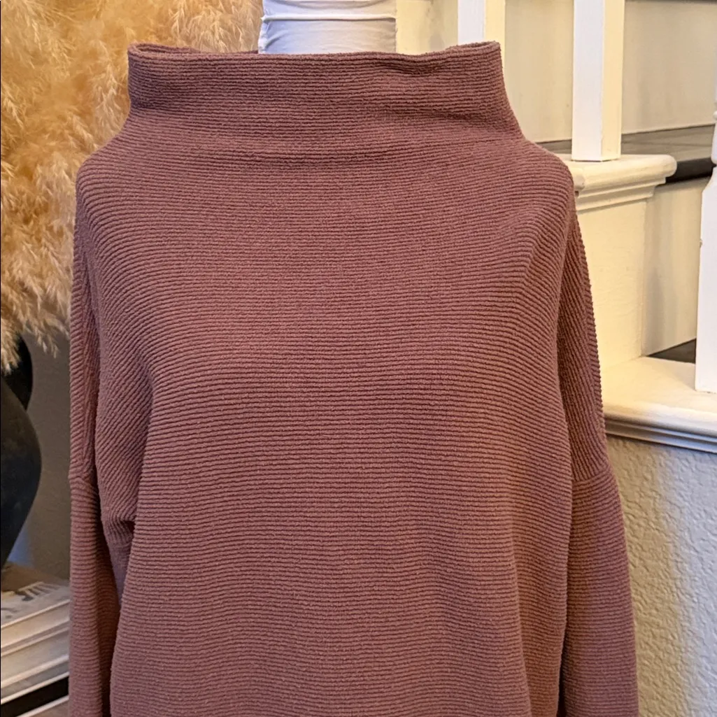 Free People Oversized Ottoman Slouchy Tunic Sweater Dress in Nutmeg Size XS - Image 4