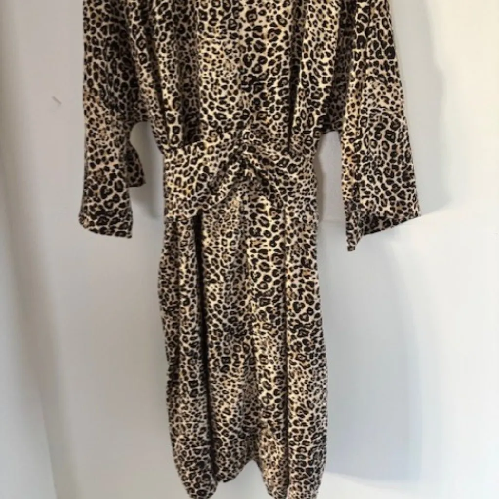 Davi &Dani Plus 3XL Leopard Print Kimono Belted Sheath Dress Statement Bold Chic - Image 4