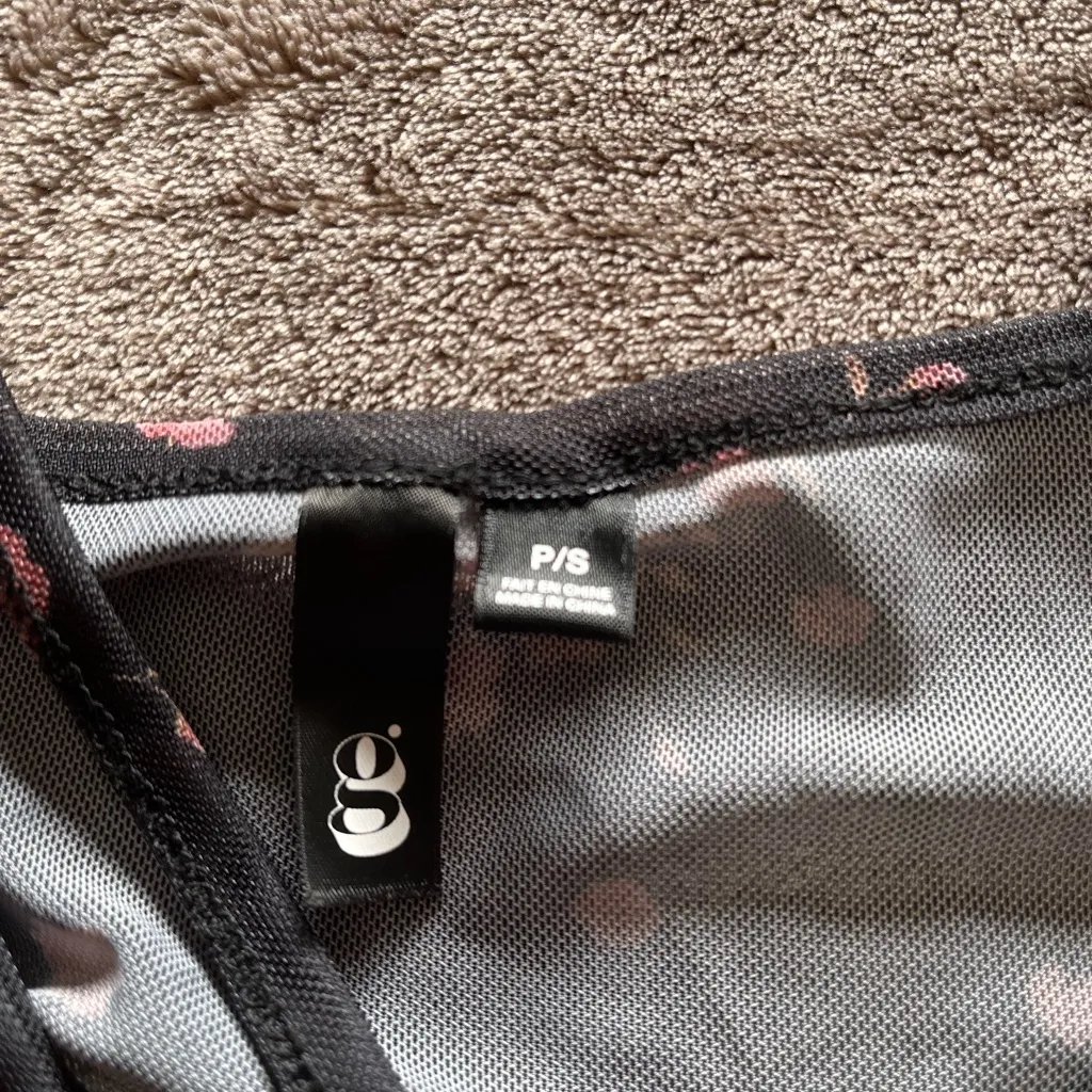 G Cherry Blossom Corset Front Clasp Crop Tank Top Vintage Women’s Sz S EUC - Image 4