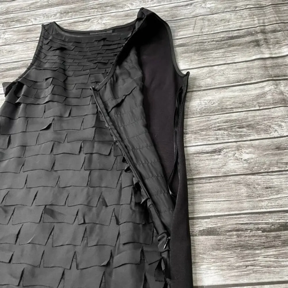 Alfani Sleeveless Flutter Front Flapper Style Mini Dress 4 LBD Black Dress Short - Image 6