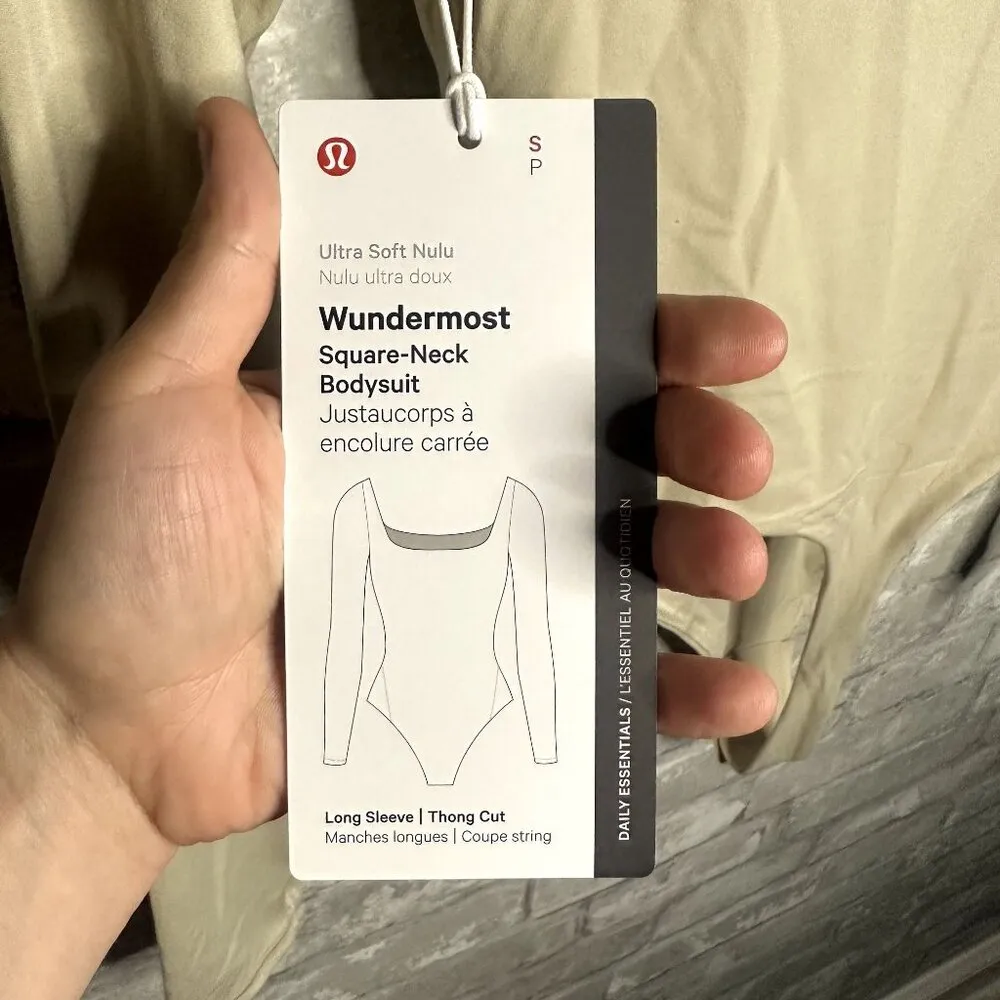 Nulu Square Neck Long Sleeve Bodysuit Thong Cut NWT Size Small (MOVT) - Image 12