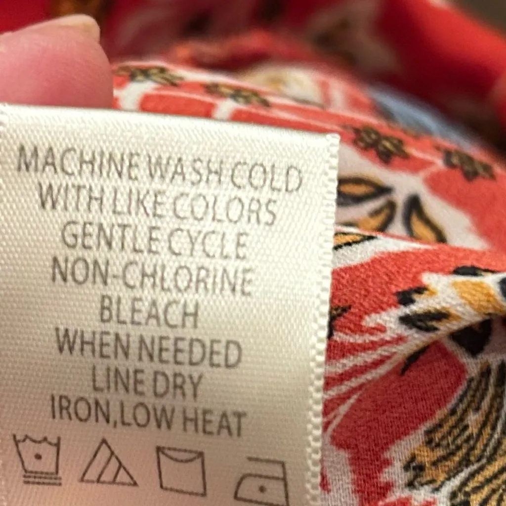 Max Studio Women's Red Floral Print Flowy Wide Leg Pants Size 1X - Image 7