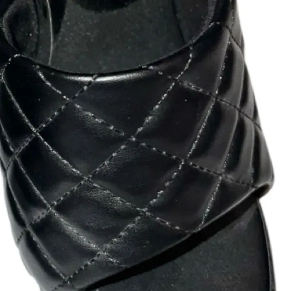 Wild diva Black Quilted High Heel Mules. New - Image 5