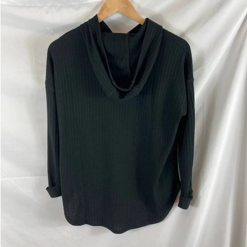 Chaser Waffle Knit Thermal Hoodie Black Size XS - Image 5