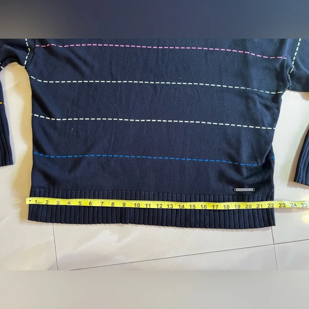 PEACE LOVE WORLD striped Pullover Sweater Size L Viscoses From Bamboo Tight Knit - Image 9