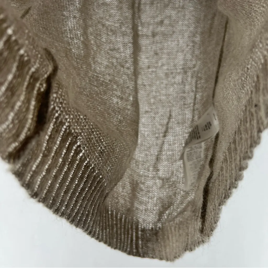 Liu Jo Taupe Brown Mohair Silk‎ Blend Open Knit Cowl Neck Long Sleeve Sweater M Size M - Image 6