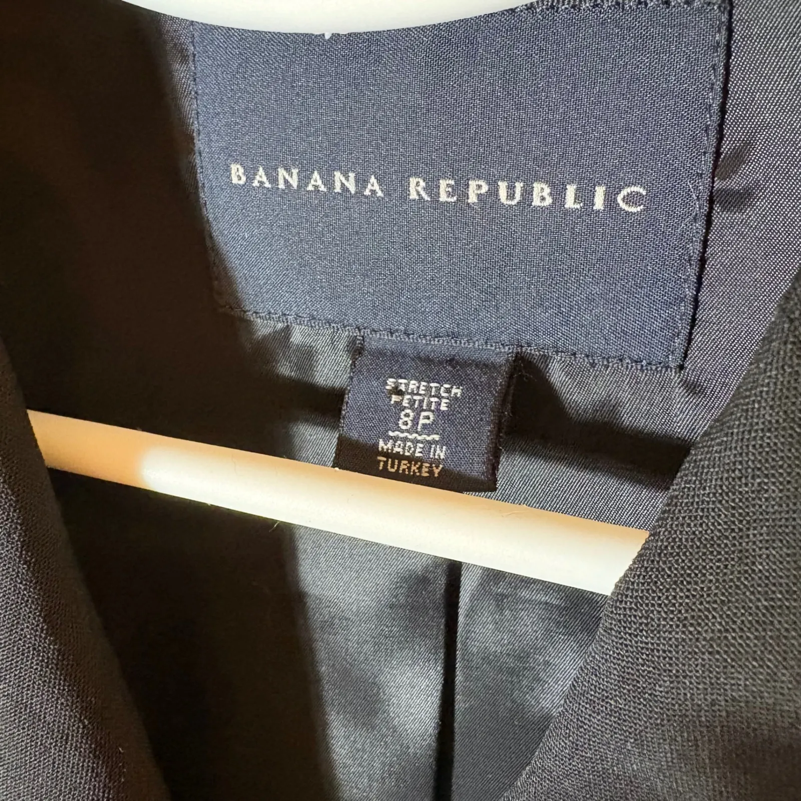 Banana Republic Black Stretch Wool Blend Blazer Jacket 8P Petite - Image 3