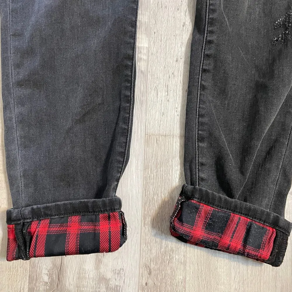 Judy Blue Jeans Skinny Fit Buffalo Patch Black-washed Distressed sz15/32 - Image 8