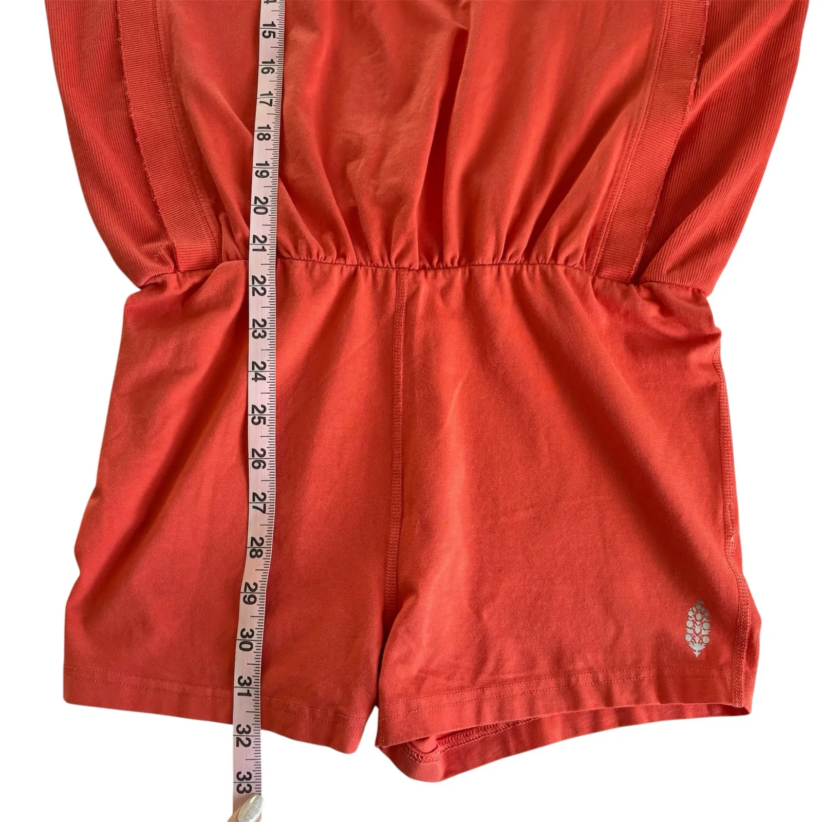 FP Movement Free People Hot Shot Shortsie Coral Muscle Tank Romper Size Medium Pink - Image 6