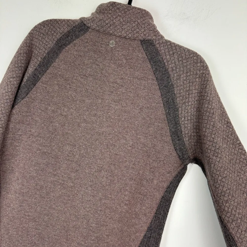 Prana Womens Brandie Wool Blend Sweater Sz Large Snap Collar Weathered Wood - Image 14