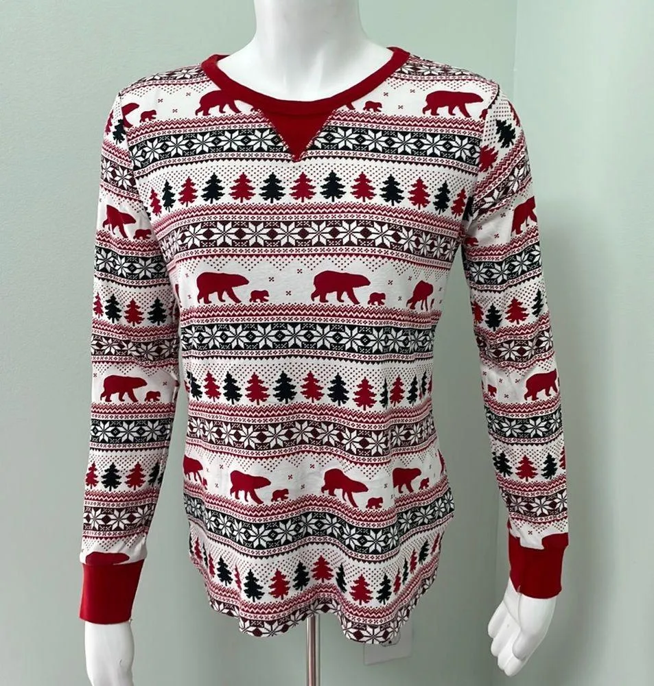 Wondershop Target Holiday Pajama Top Mama Bear Long Sleeve Shirt White - Image 2