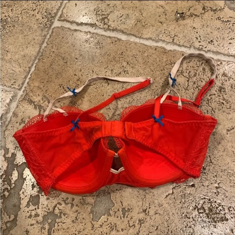 Heidi Klum Cle Damour Contour Balconette Bra Fiery Red Cream Tan 32D Size undefined - Image 3