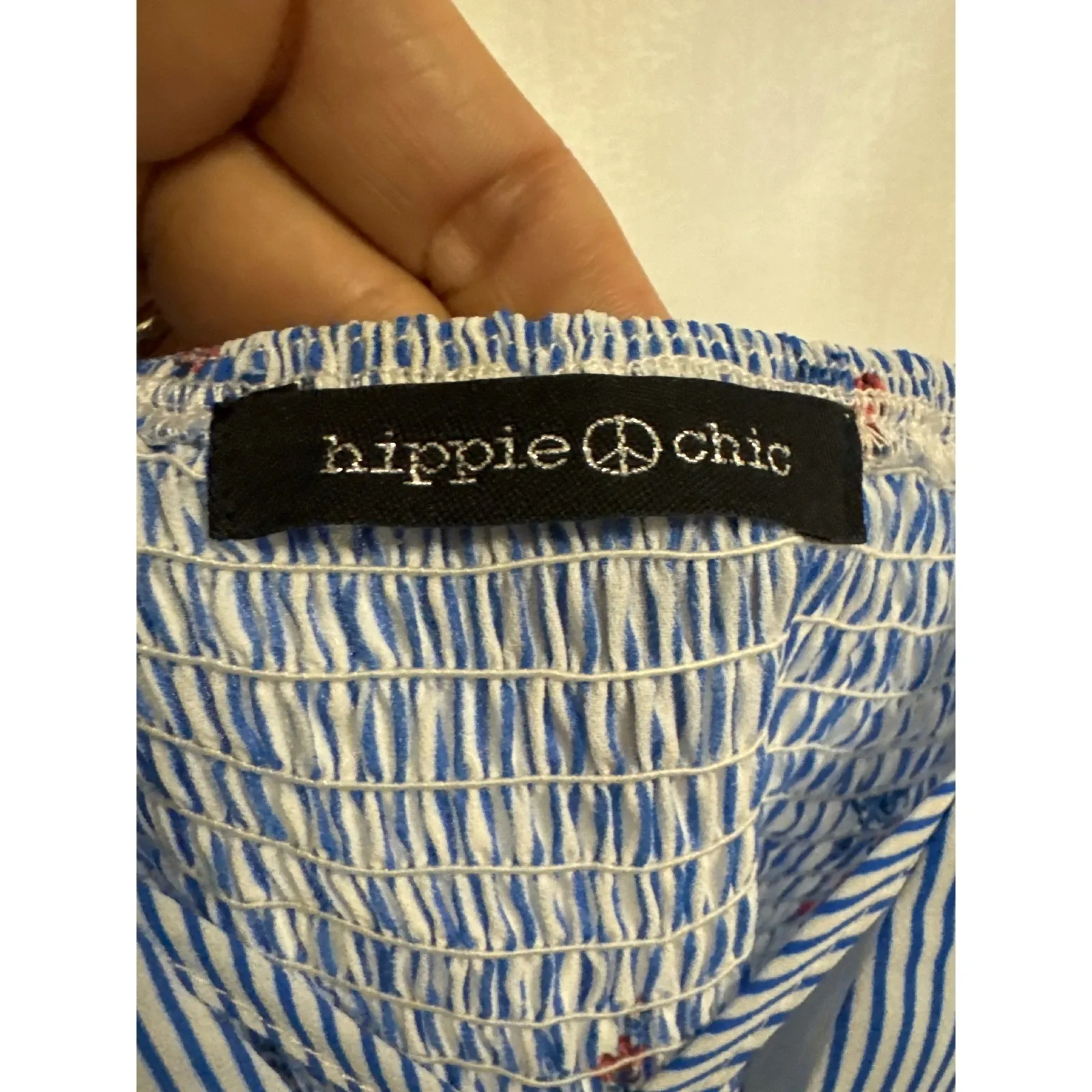 Striped Romper Floral Print‎ Sleeveless Blue White Casual Summer Cute - Image 4