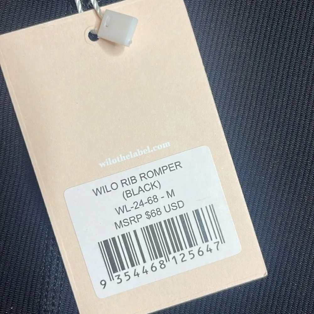 NWT Will the Label Ribbed Blck one piece Activewear Romper Medium Black - Image 7