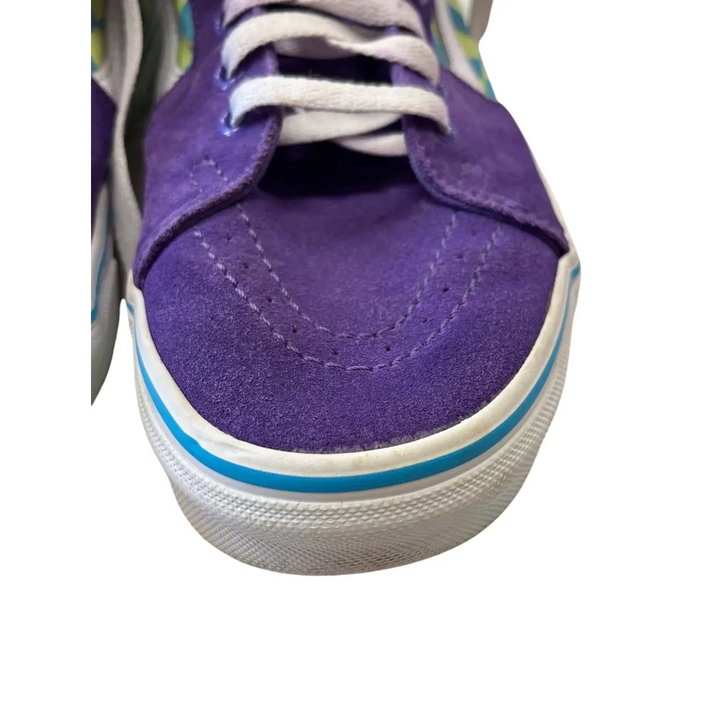 Vans unisex Sk8 Hi Purple Green Checkerboard Sneaker Sz 9 SKU 8997 - Image 15