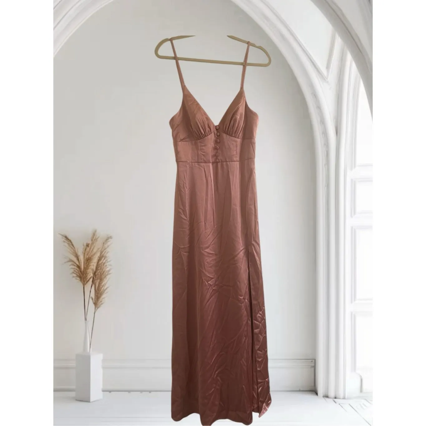 ✨AZAZIE MINA STRETCH SATIN LiGHT PINK DRESS✨ - Image 6