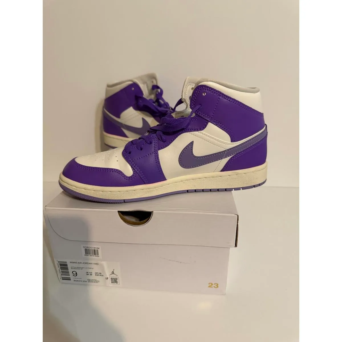 Jordan 1 Mid Action Grape Purple White Women’s 9 BQ6472-504 – Great Condition - Image 8