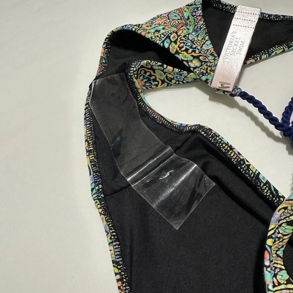 Victoria’s Secret Swim Multicolor Swimsuit Bikini Bottom Tassels Sz L Large NWT - Image 9