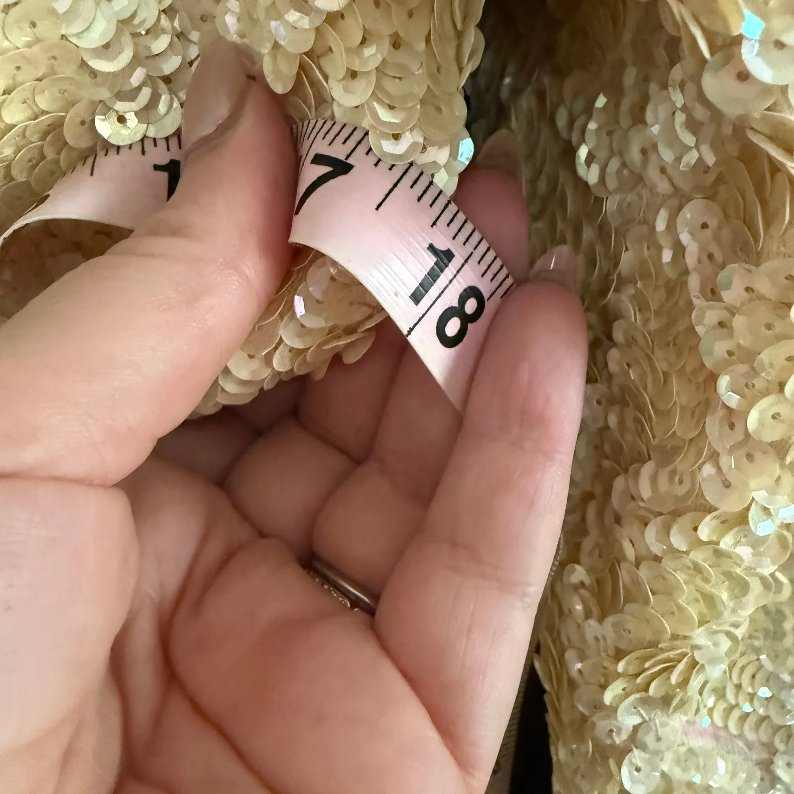 1950s Vintage Creamy Butter Yellow Sequin Patterned Evening Jacket Blazer XS - Image 7