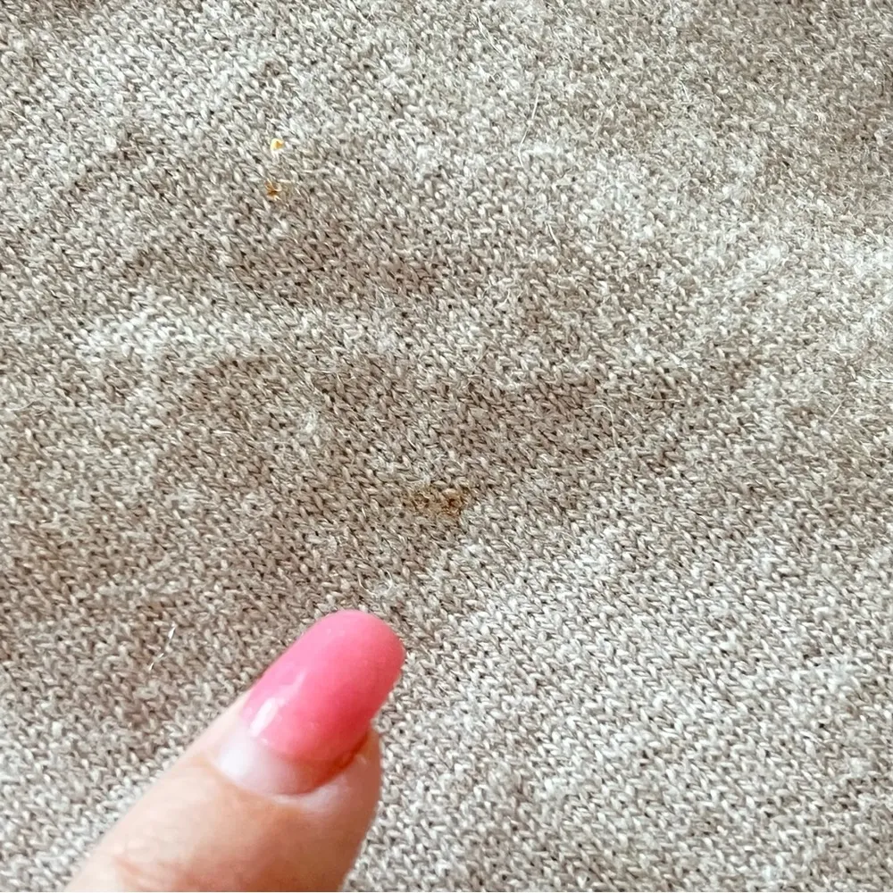 Le Superbe Oatmeal Beach to Bar Cashmere Cardigan, bejewelled shell, pockets, M Tan Size M - Image 15