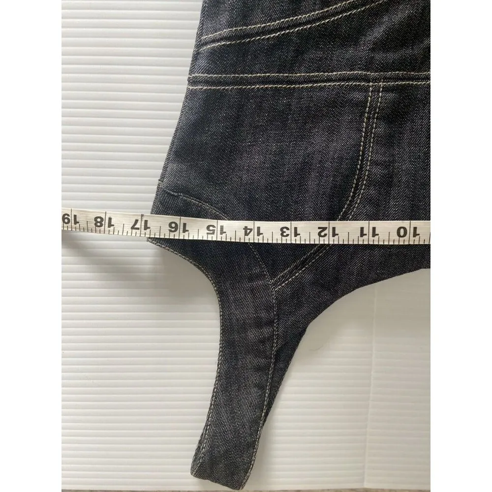 Boom‎ Boom Jeans Gray Denim Dress Grunge Punk Bodycon Y2K Goth Size Medium M - Image 11