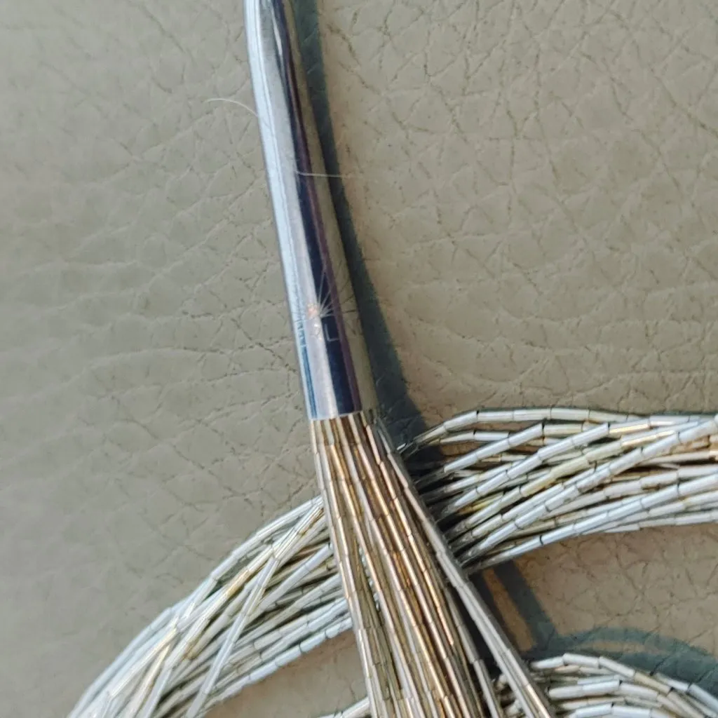 Navajo Necklace 20 Multi Strand Liquid Sterling Silver Vintage Adjustable 22.75g Size L - Image 4