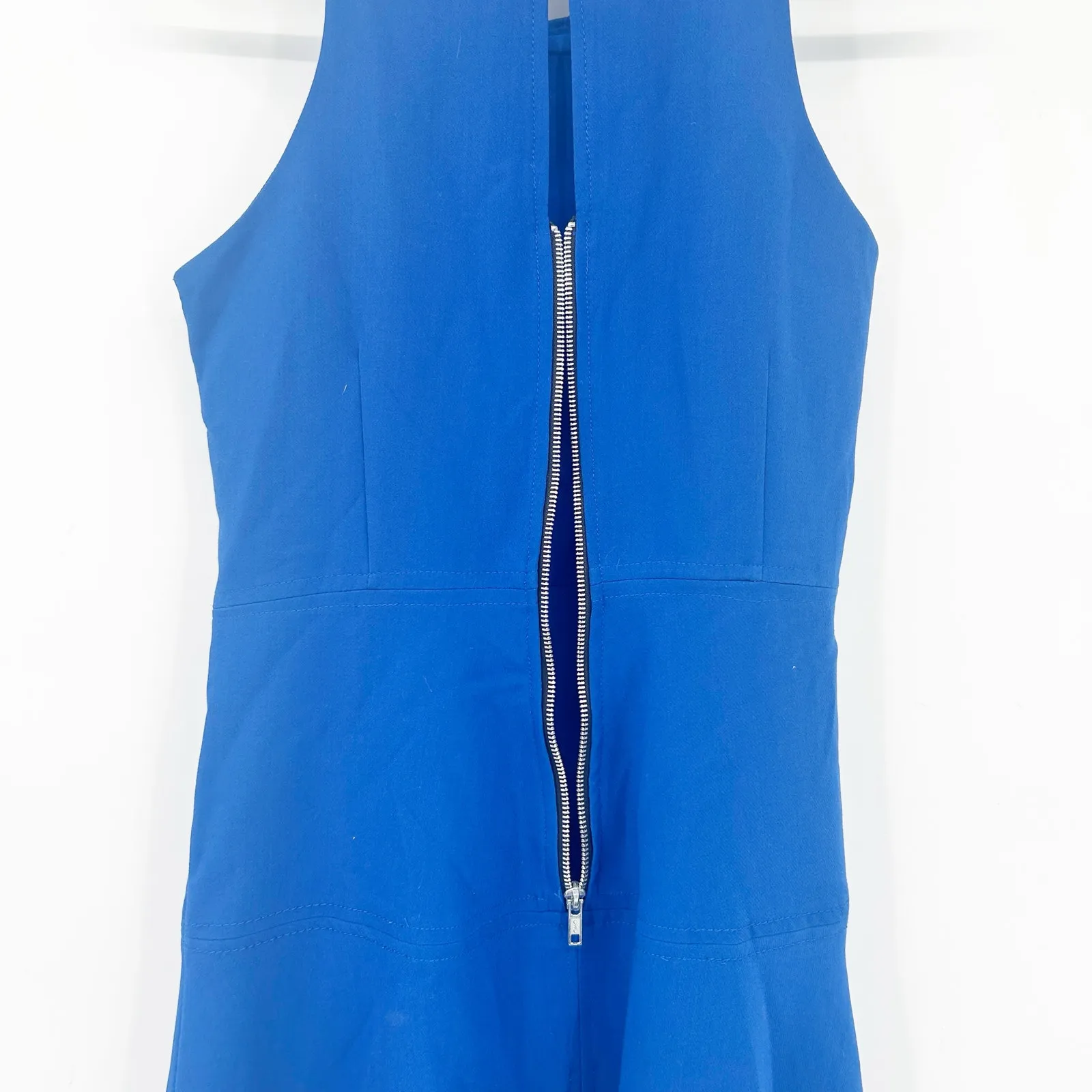 NWT Banana Republic Work Career Preppy‎ Sloan Fit And Flare Dress Size 2 Blue - Image 7