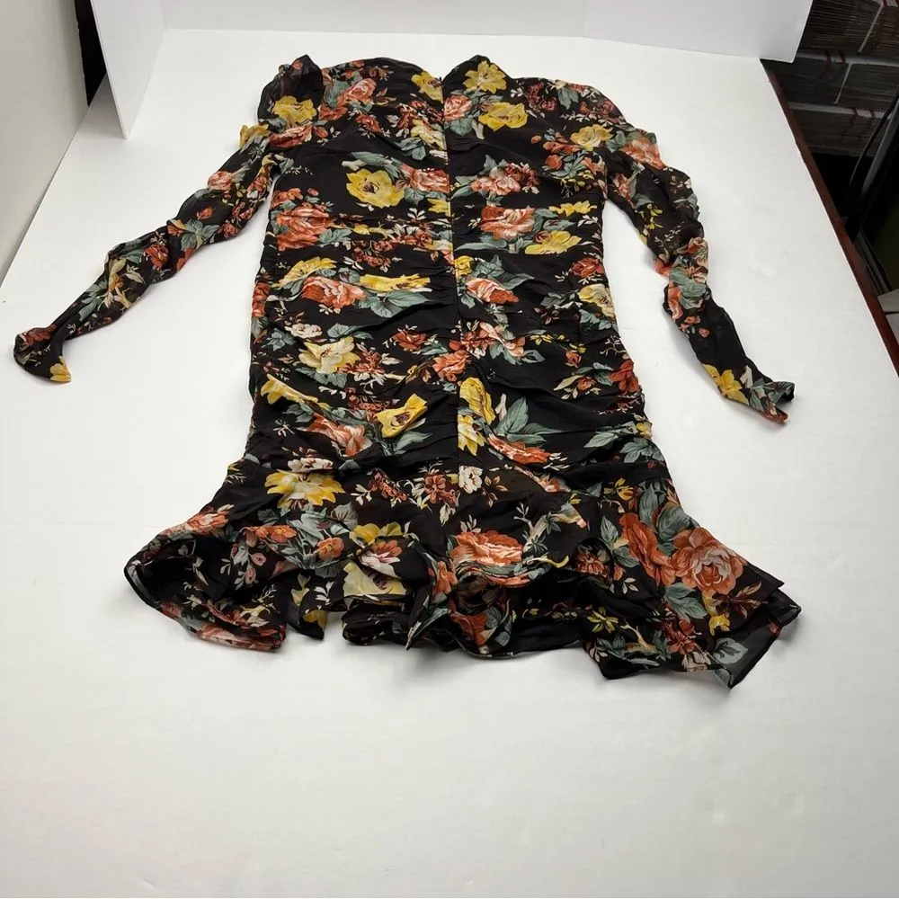 Veronica Beard Hedera Floral Mini Dress Womens 8 Oxblood Black Red Floral‎ NEW - Image 13