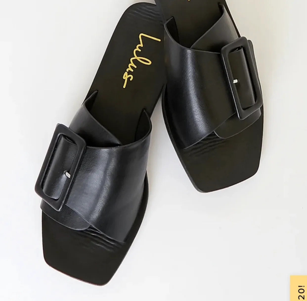 Lulus NWT  EARLEENA BLACK SLIDE ON SANDALS - Image 4