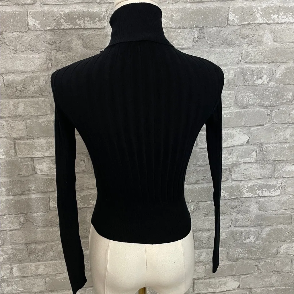 Zara Black Ribbed Knit Turtleneck - Image 4