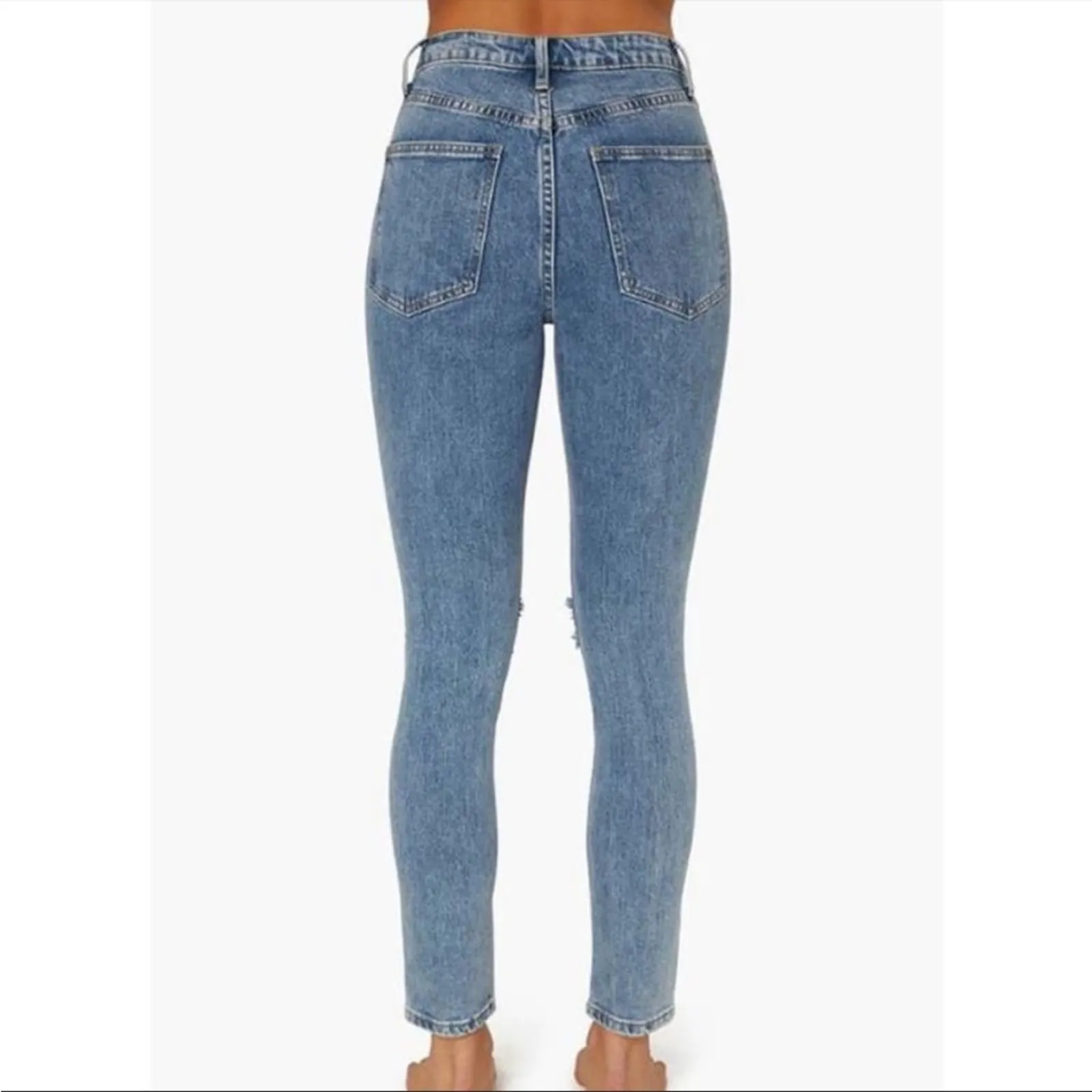 WeWoreWhat The Danielle Stretch Jeans Spring St Holes Size 26 Button Fly NEW - Image 5