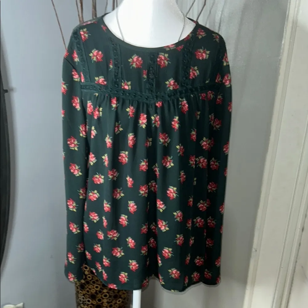 LOFT Pink Smocked Blouse with Peter Pan Collar - Image 2