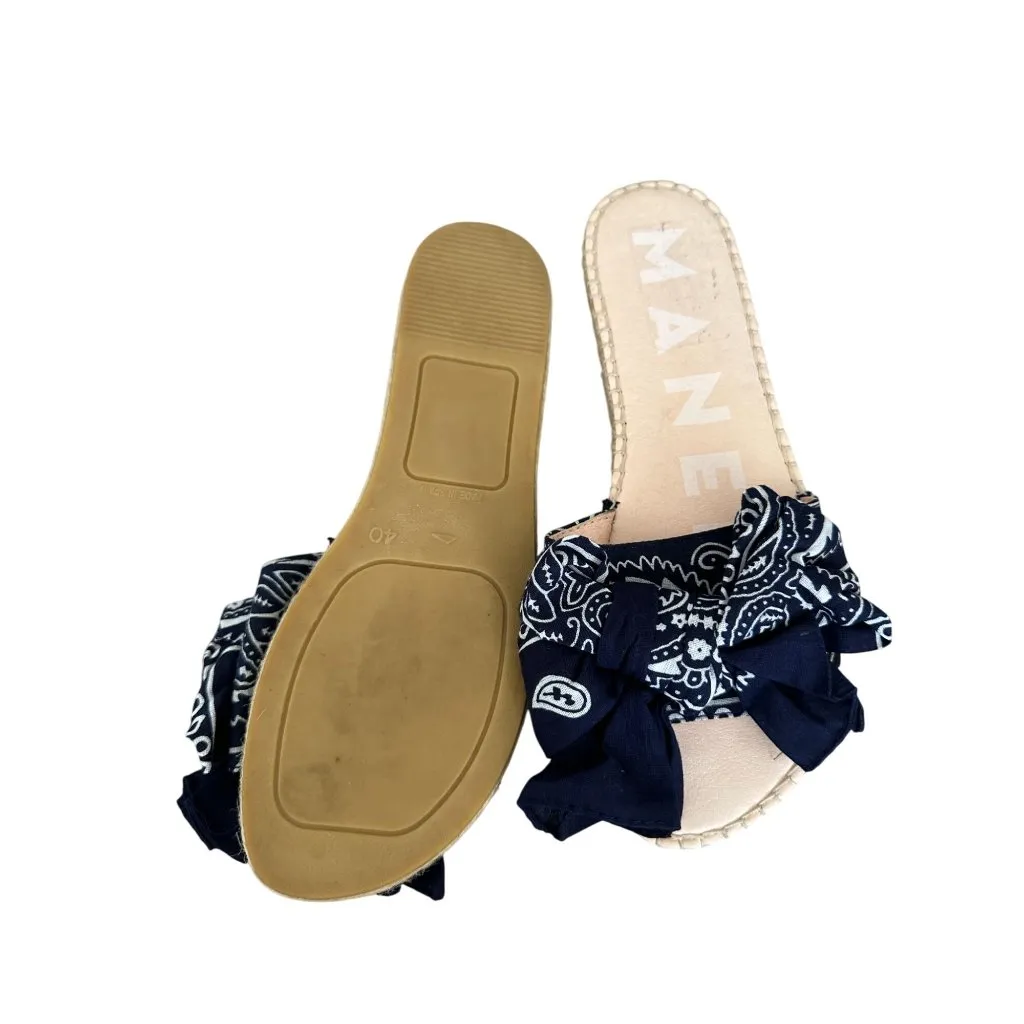 MANEBI Blue Bandana Print Slide Sandals Size 10 - Image 3