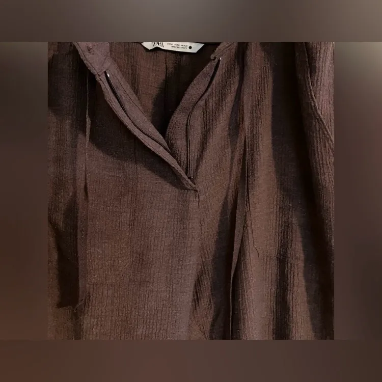 Zara Womens Pants Dusty Purple Brown Drawstring Pants - Image 9