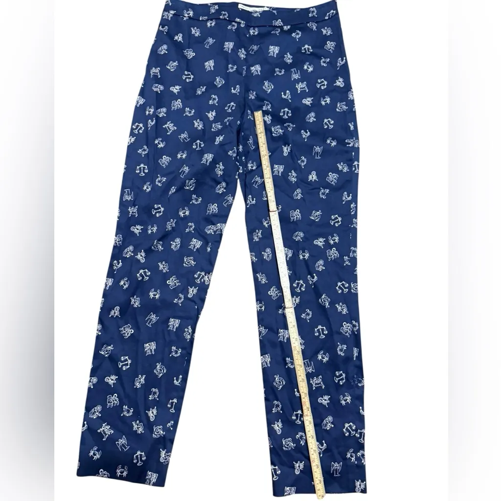 Carolina Herrera Pants Zodiac Print Dark Blue Archive Print Collection B131 Sz 8 - Image 8