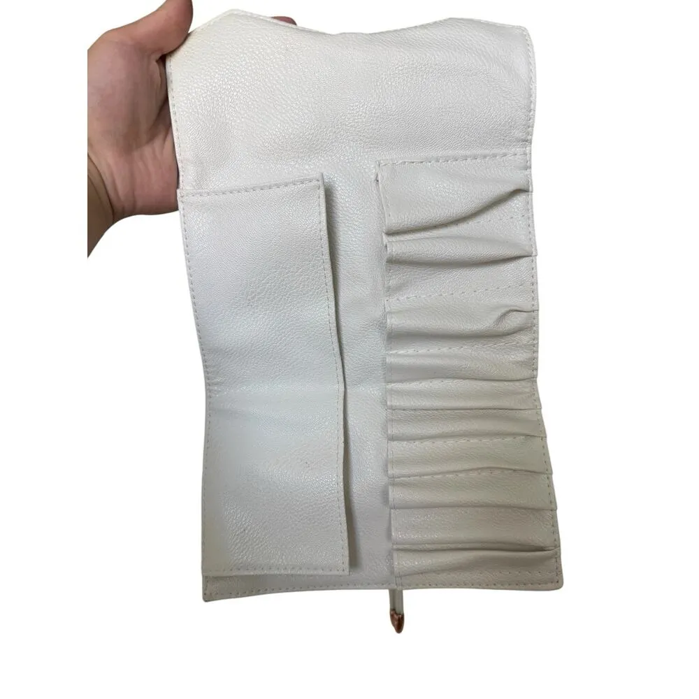La Beauté Soi White Faux Leather Makeup Brush Holder Travel Organizer Roll Case - Image 6