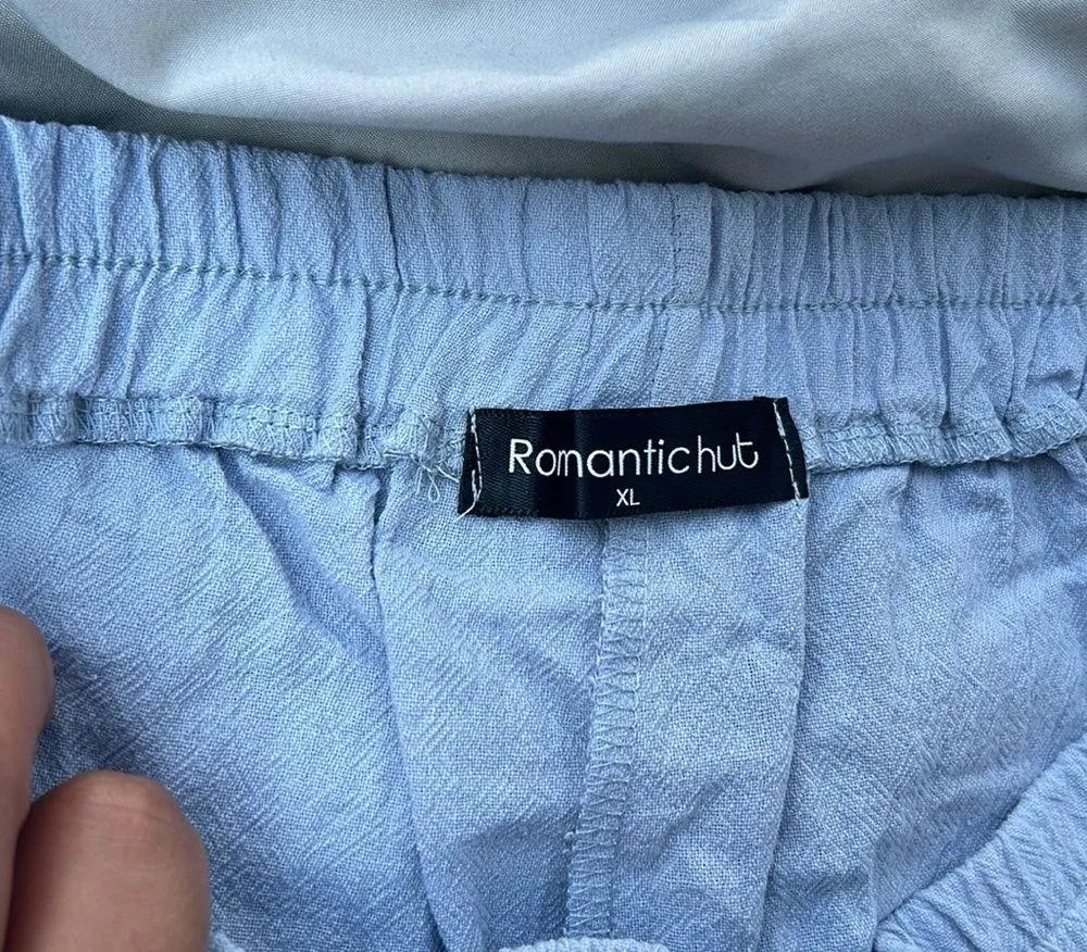 Romantic Hut XL Light Blue Linen Pants | Lightweight & Breathable - Image 5