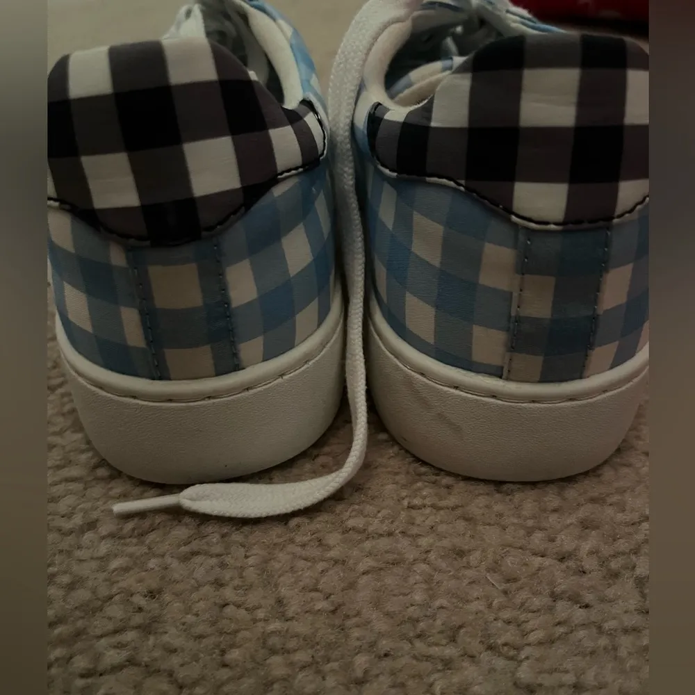 Womens Draper James blue white checker flat shoes - Image 2