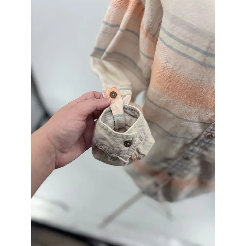 Prana Womens Button Up Shirt 100 % Organic Cotton Size XS Roll Tab Sleeve - Image 8