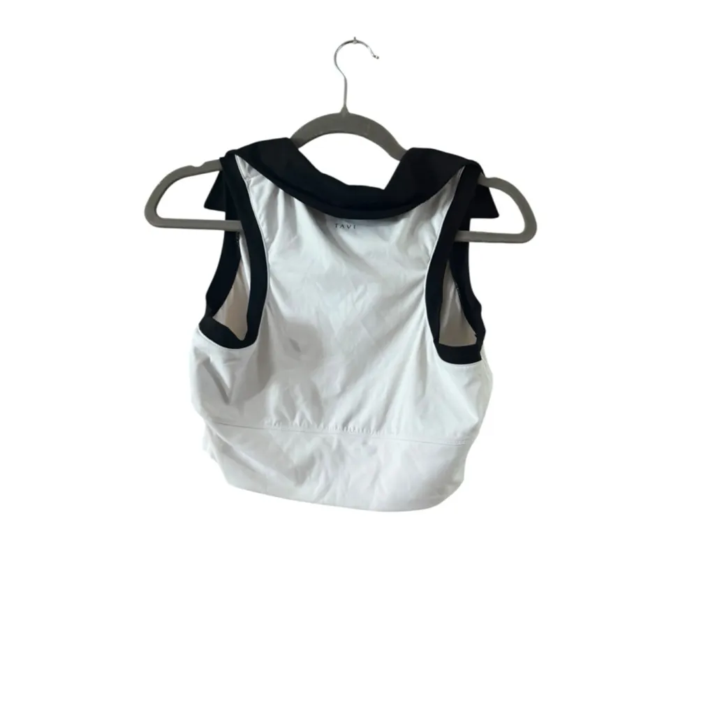 Women's TAVI White Black Collared Crop Top Size L Size L - Image 9