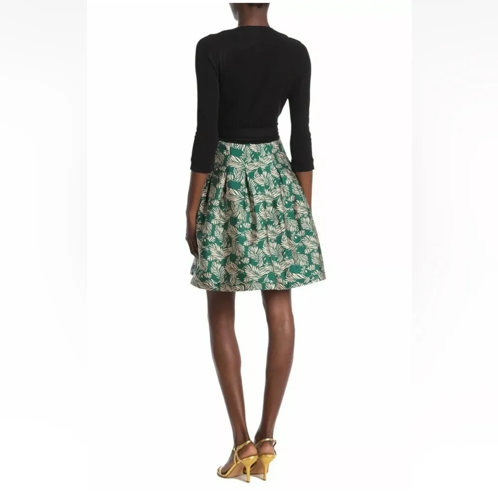DVF Diane Von Furstenberg Jewel Wrap Dress SIZE:12 Arcadia Pine Black Green - Image 2