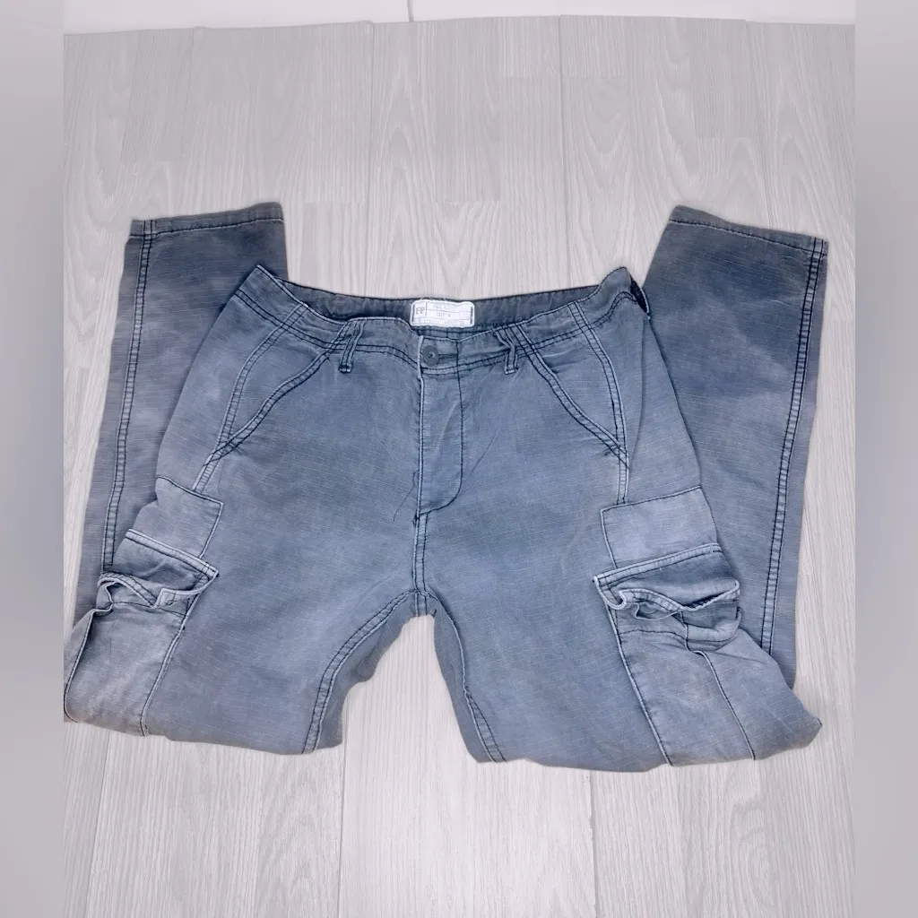 FREE PEOPLE Women’s Grey Cargo Pants - Image 6