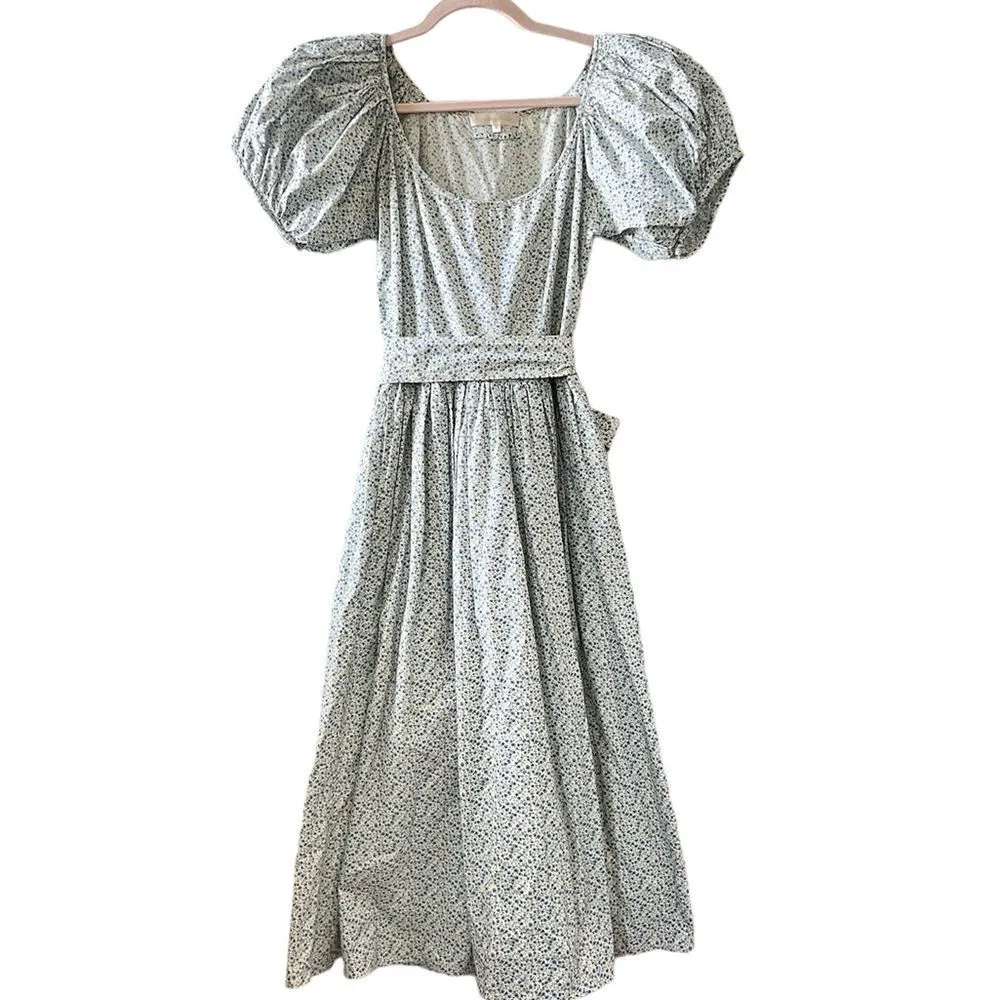 Loveshackfancy Floral Lais‎ Celebration 100% Cotton Poplin Midi Dress sz 0 - Image 3