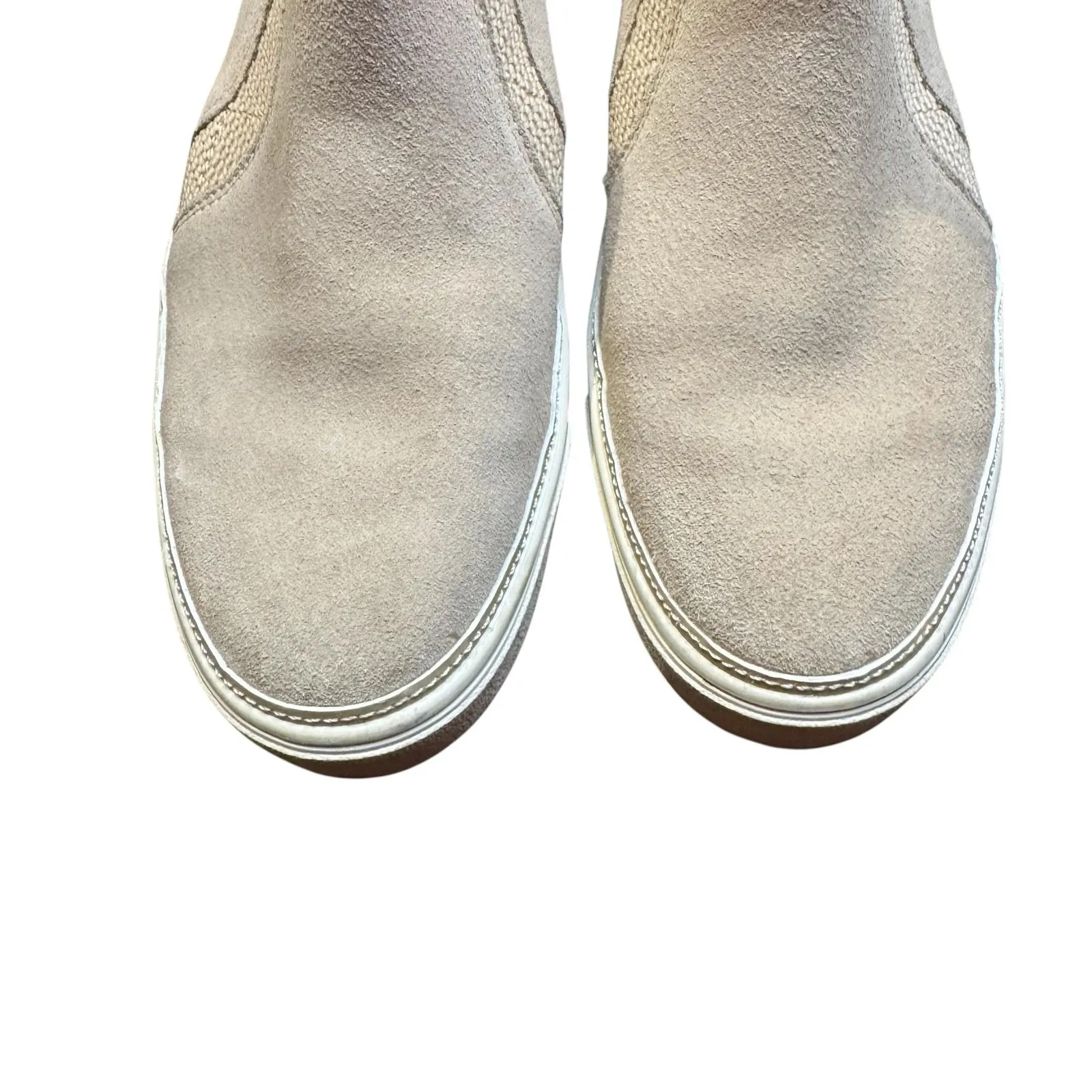 TOMS Chelsea Boots Womens Size 9 Beige Suede Ankle Pull On Gore Casual - Image 2