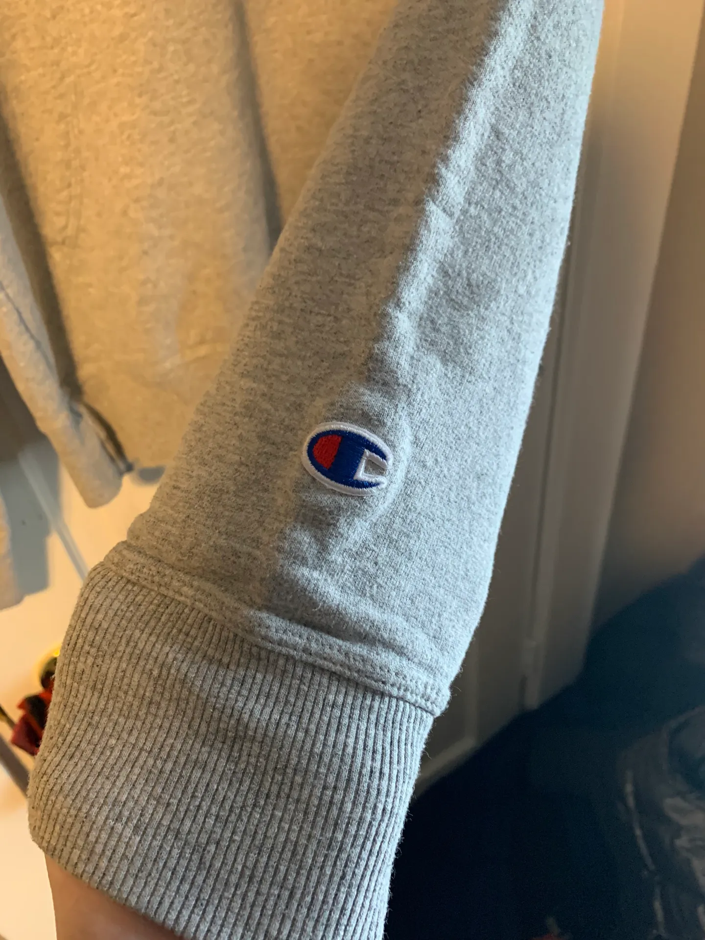 Champion Grey  Hoodie - Image 4
