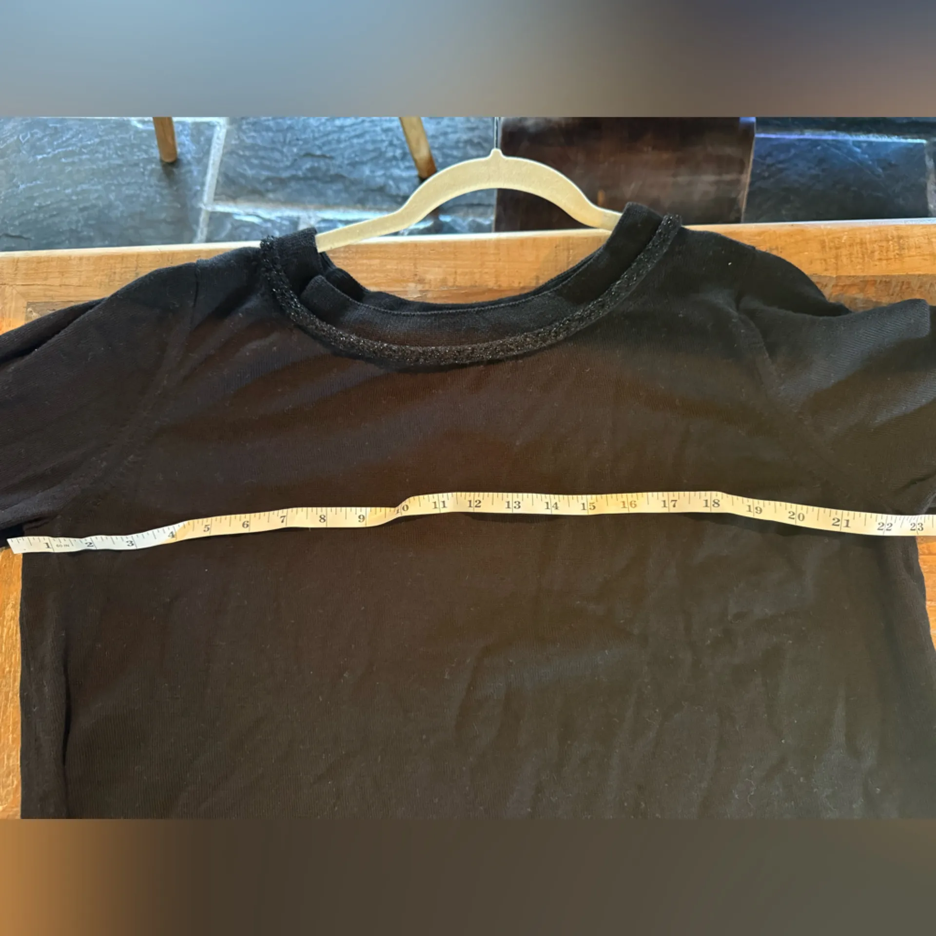 St. John Women's Black 100% Wool Sweater Size XL 3/4 Sleeves Winter Elegant Crew - Image 6