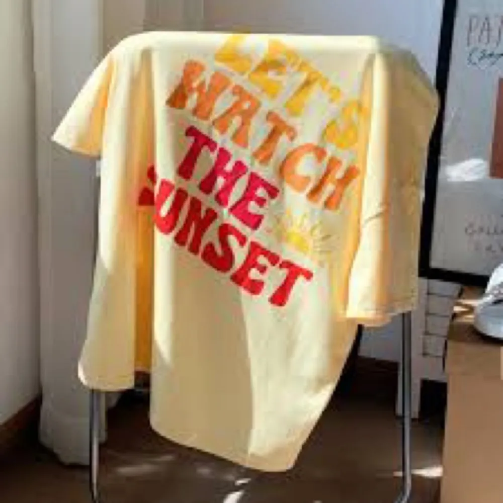 Let’s Watch The Sunset Short Sleeve Graphic Tee XS Yellow - Image 5