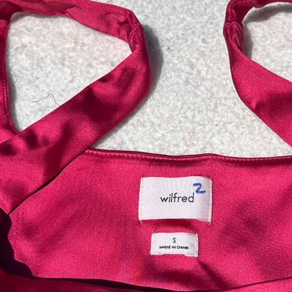 Wilfred Beautiful Satin " Red Wine " Silk Top Size Small - Image 2