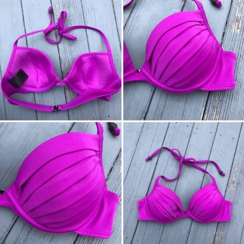 ✨H&M Fuchsia pleated halter underwire bikini top✨ - Image 2